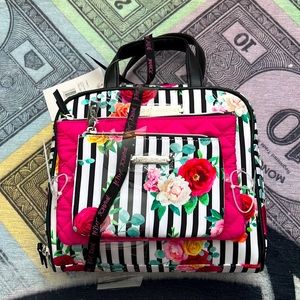 Betsey Johnson Floral 3 Piece Cosmetic Case Set